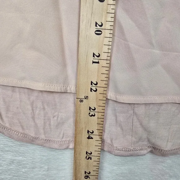 Vince Womens Mixed Media Silk Front Tank Top Blush Pink Scoop Neck XS - Picture 4 of 7